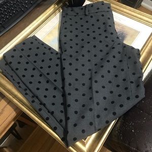 Grey black polka loft dress pants